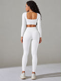 Conjunto Seamless de Manga Larga y Leggings en Blanco