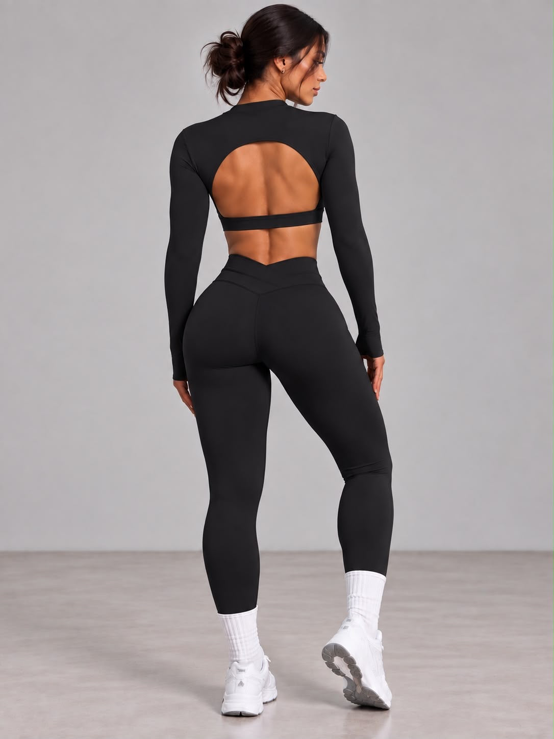 Conjunto Performance Negro de Manga Larga y Leggings