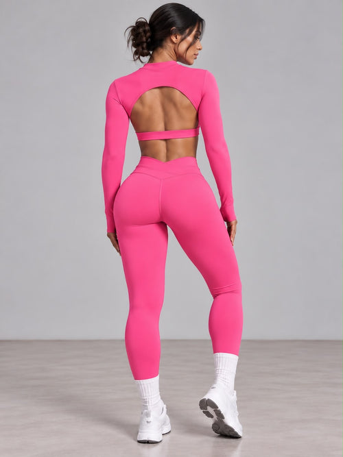 Conjunto Performance de Manga Larga y Leggings Rosa