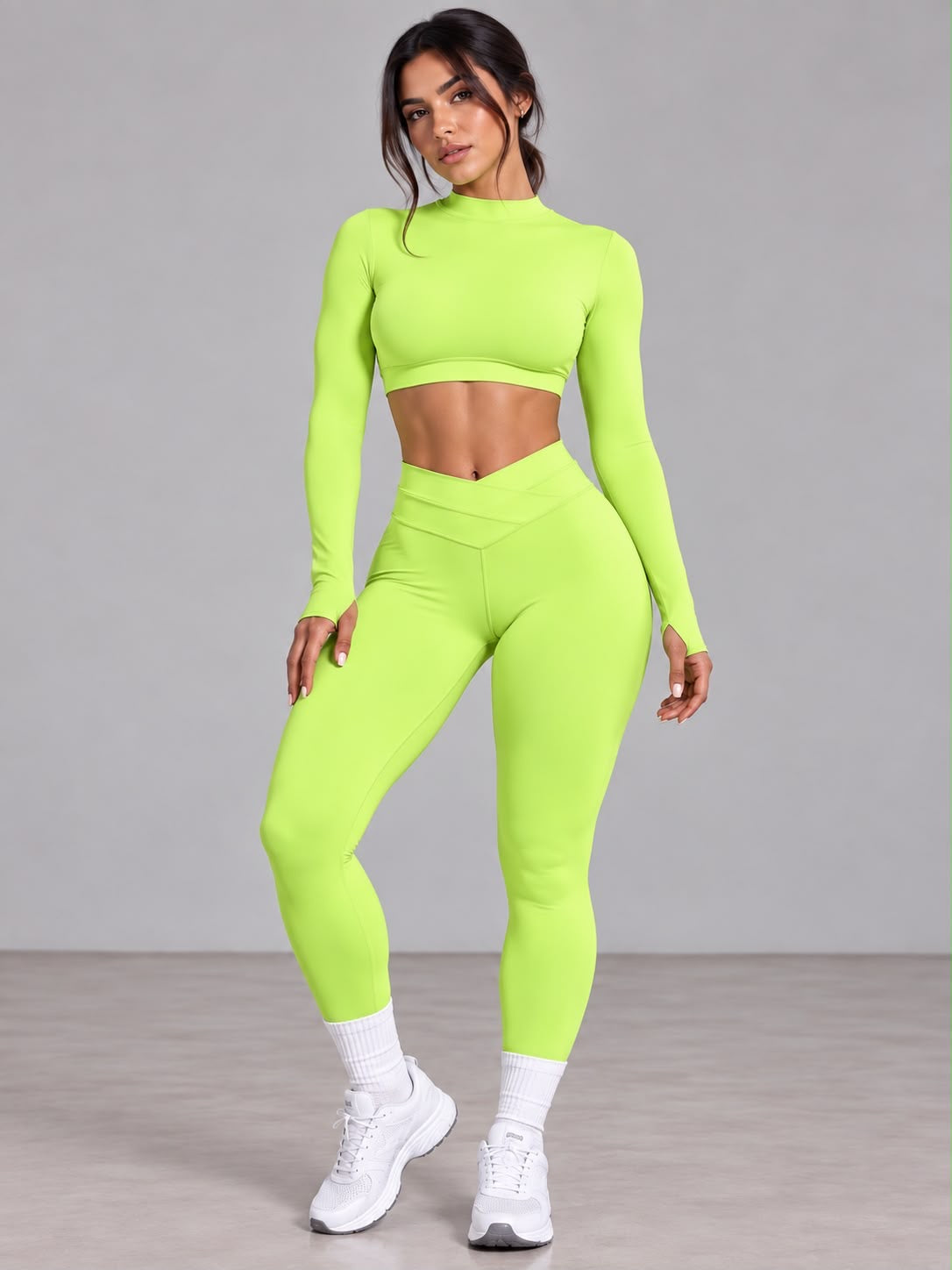 Conjunto Performance Neon de Manga Larga