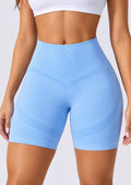 Shorts Seamless Sculpt de Cintura Alta en Azul Cielo