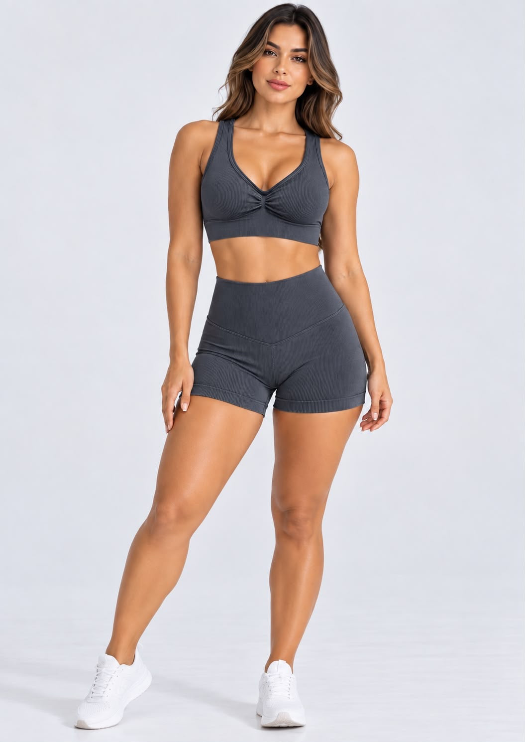 Conjunto Seamless Ribbed de Top y Shorts