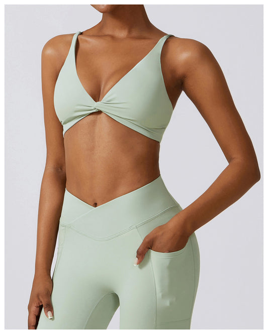 SET VERDE TOP+LEGGIGNS CON BOLSILLOS