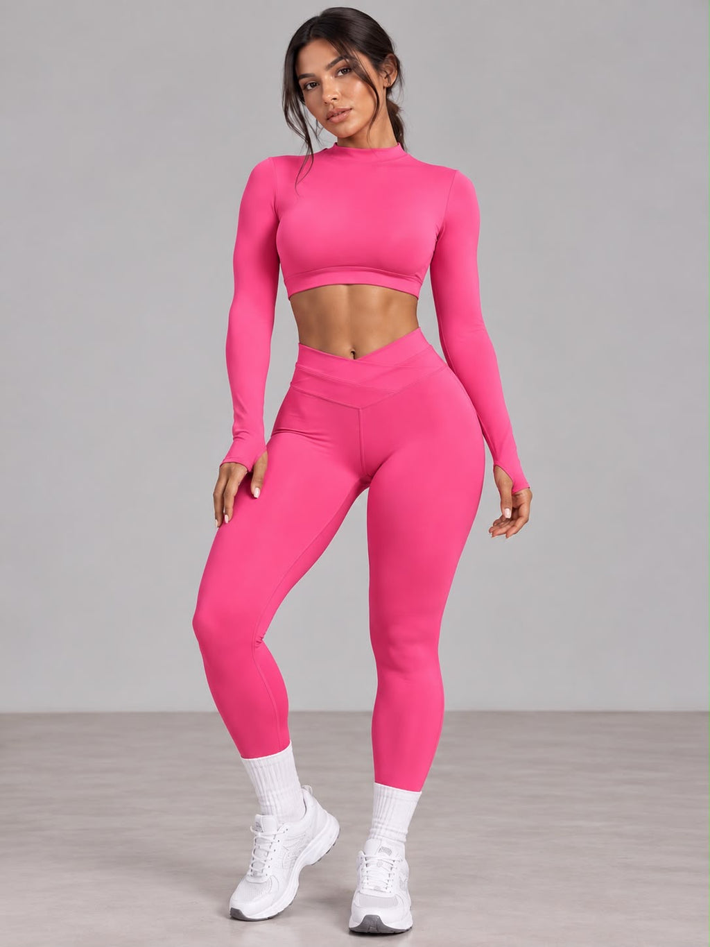 Conjunto Performance de Manga Larga y Leggings Rosa