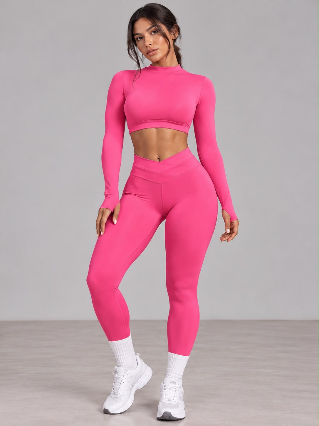 Conjunto Performance de Manga Larga y Leggings Rosa