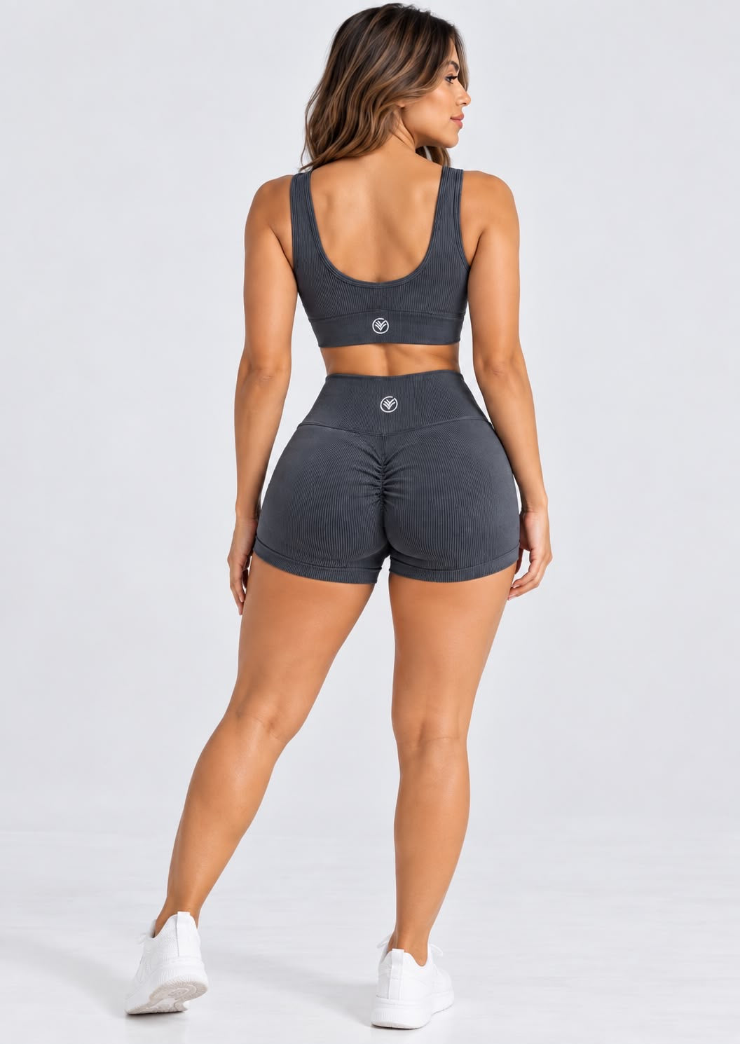 Conjunto Seamless Ribbed de Top y Shorts